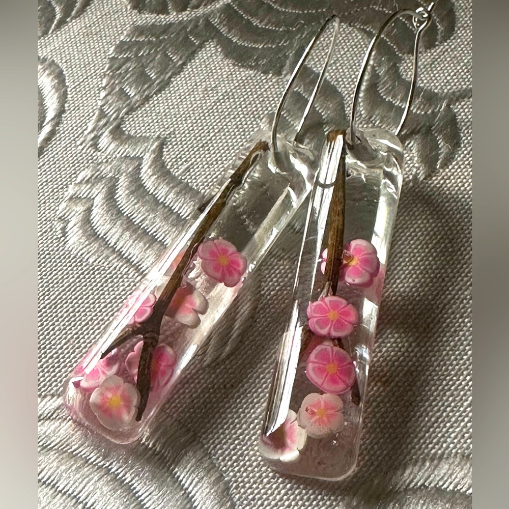 Cherry Blossom 🌸 hoops, sterling.